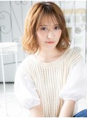 八潮/髪質改善/パールベージュ×フェザーバングのフレンチボブd