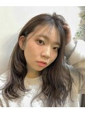ラベンダーアッシュ/ふんわりシースルー/セミロング/10代/20代