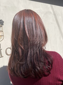 ユニコヘア(unico hair) ウルフ×ボルドーカラー