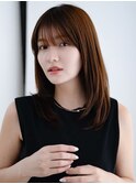 ◯薄めバング長めバングこなれミディアムパーマ鎖骨ミディアム
