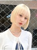 ブリーチ切りっぱなしボブ・韓国ヘア　ヘアアワード海老名