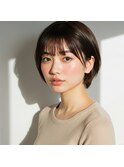 大人女性に人気暗めカラー×ショートボブカット