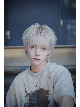 プリアバイポプルス 渋谷(pria by popls) ウルフカット/マッシュウルフ/ホワイトカラー/メンズウルフ