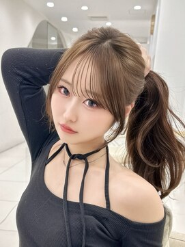 マウル 栄(MAEUL) 束感前髪×長め顔まわり　栄　名古屋　ミルクブラウン
