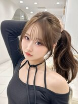 マウル 栄(MAEUL) 束感前髪×長め顔まわり 栄 名古屋 ミルクブラウン