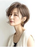 40代50代60代/脱白髪染め白髪ぼかしハイライトショートボブ