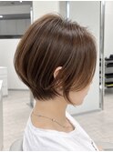 横浜ショートひし形ショートヘア乾かしてオイルを付けるだけ