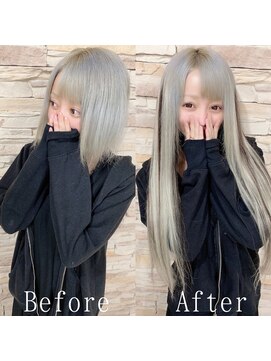 あるじゃんすー 新宿店 シルバー×ブラック#シールエクステ#ホワイトアッシュ#新宿