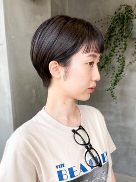 テトヘアー(teto hair) オン眉ショート耳掛けショートすっきり眉上ショートボブ