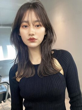 サイン 渋谷(SIGN) 美髪エアリーロングピンクブラウン切りっぱなしボブ