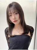 オリーブアッシュ　赤味無しカラー　ブリーチなしダブルカラー