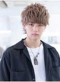 アッシュブラック/マッシュパーマ/刈り上げ/ツーブロック