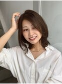 レイヤー/セミロングボブ髪質改善縮毛矯正白髪ぼかしショート