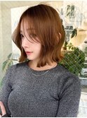 ハイライト白髪ぼかしダブルカラーインナーカラーショートボブ