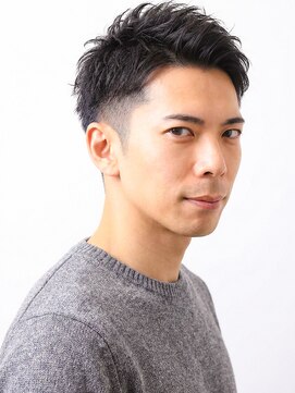 フェード/七三アップバング/爽やか/ビジネス/メンズショート