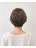 ショートボブ/アッシュベージュ/ブリーチ無しダブルカラー