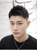 メンズソフトツーブロックビジネス清潔感センターパート