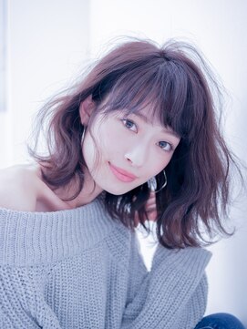 ヘアサロン アティリー(Hair Salon Attirer) 3Dカラー ジグザグバング ミニマムボブ【Attirer 飯田裕之】