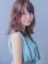 ヘアーループレル(Hair ruup Rell design works)&nbsp;ピンクグレージュのミディアムスタイル