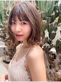 カジュアル切りっぱなしロブ