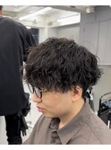 縦落ちパーマツイスト波巻きスパイラルパーマフェードカット