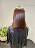 グレージュ切りっぱなしボブ前髪ありミニボブミルクティベージュ