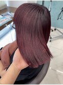ブリーチなしダブルカラーでカシスレッド