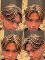 ステラ(STELLA) 茶ベースにホワイトブロンドのハイライトで外国人風ヘアに!