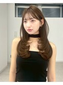 小顔美人レイヤーカット×ナチュラルグレージュ30代40代50代