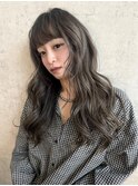 グレージュ×ロング
