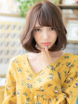 カバーヘア ブリス 戸田公園西口店(COVER HAIR bliss)&nbsp;ゆるふわミディアムくせ毛風ニュアンスカールAライン大人ボブa