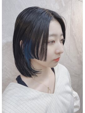 ドゥマン(Demain) 透明感カラーインナーカラー/イヤリングカラー/インディゴブルー