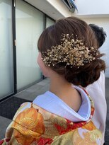 パリスパート2&nbsp;和装 シンプル ツイスト 編み込み シニヨン ヘアアレンジ
