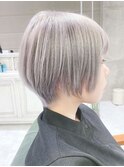 韓国マッシュツーブロックヘアハンサムショートアッシュカラー
