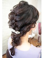 オラ ボーテ(Aura Beaute)&nbsp;『AuraBeaute 京都』結婚式 お呼ばれヘア 編みおろし