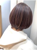 1月甘辛ショートボブ/ナチュラルピンク/大人ダークカラー