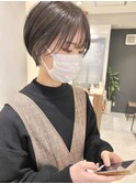 *滝田*顔まわり小顔ショートボブインナーカラーグレー20代30代