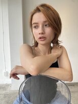 ヘアサロンエム 川越(HAIR SALON M)&nbsp;オレンジ×切りっぱなしボブ