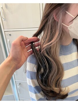 アクト 仙台 deuxieme(ACT) ミルクティーベージュ/ロング/インナーカラー