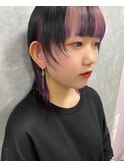 ハイトーンアンブレラカラーウルフカット10代20代