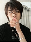 斜めバングポイント！無造作セクシー黒髪ボブウルフD南越谷
