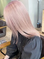 ツキ 横浜店(tuki)&nbsp;ダブルカラーピンクベージュベージュカラーケアブリーチレイヤー