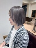 白髪ぼかしハイライト大人グレージュ
