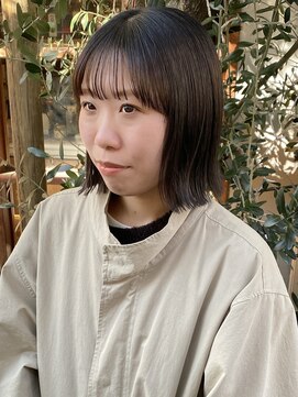 ラミエバイメルト 下北沢(lamie by melt) 花田/ボブレイヤーカットオリーブグレージュ下北沢顔周り前髪