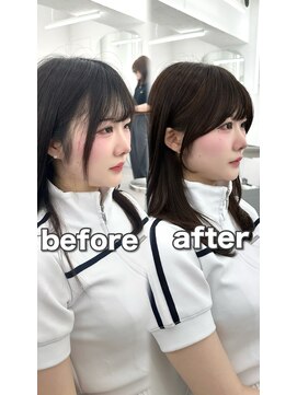 アマトウキョウ アユンチェ(AMA TOKYO×AYUNCHE) 前髪顔まわり韓国ヘアレイヤーカットサイドバンク2wayバンク韓国