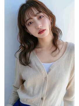 ヘアメイク アージュ 二日市店(HAIR MAKE age) ベージュカラー　セミロング　ダメージレスカラー　ゆる巻き