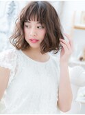 *mod's越谷*オン眉×とろみカール★アシンメトリー小顔ボブa
