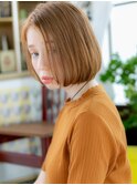 ■オレンジブラウンかき上げぱっつんボブ52-6★戸頭10代20代30代