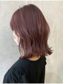 ピンクラベンダーくびれボブ_チェリーブラウン_ba401742