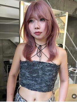 サイン 渋谷(SIGN) 韓国ヘアーハッシュカットレイヤーカットグレージュブリーチ無し